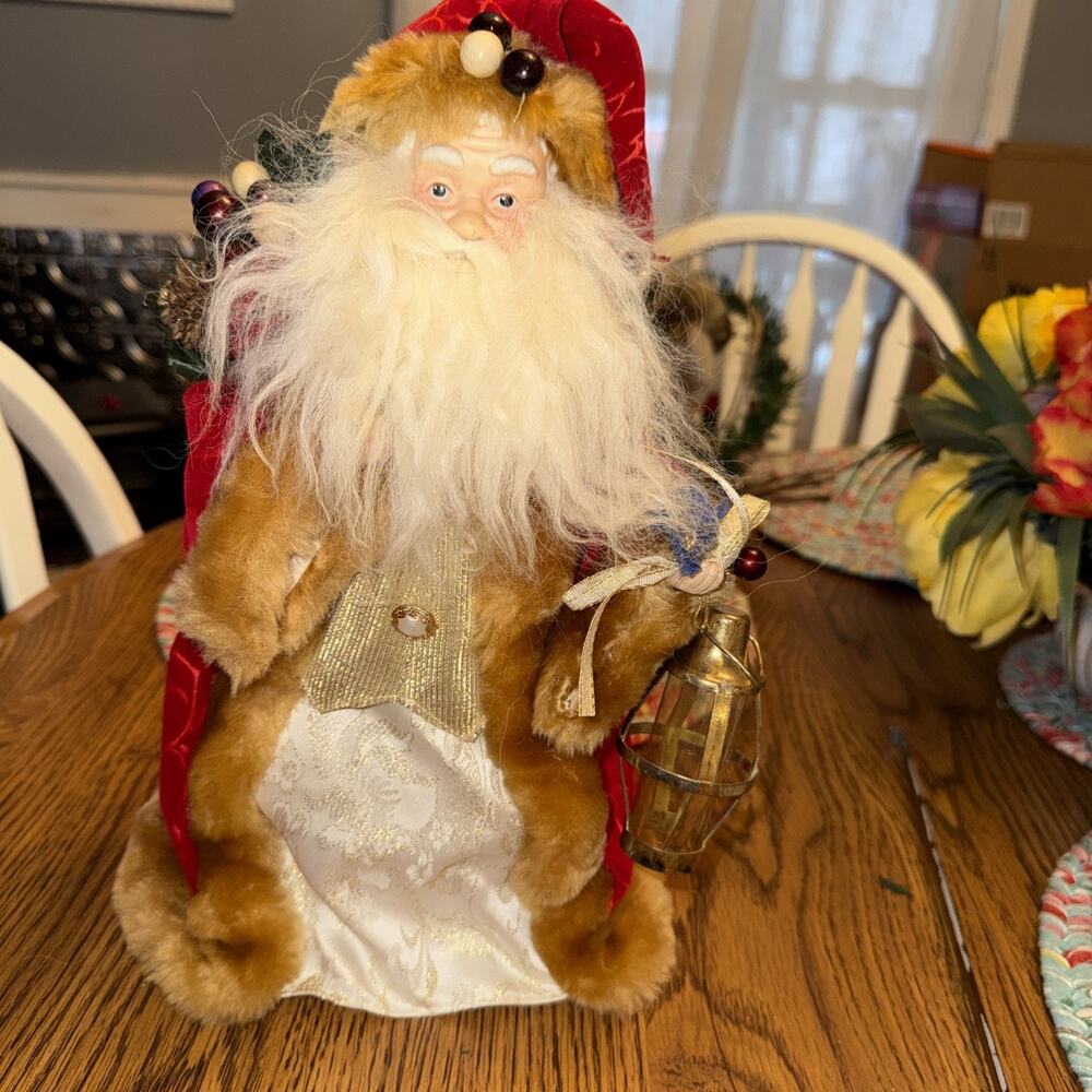vintage-style Christmas Santa Claus figure Tree Topper 12.5” Tall